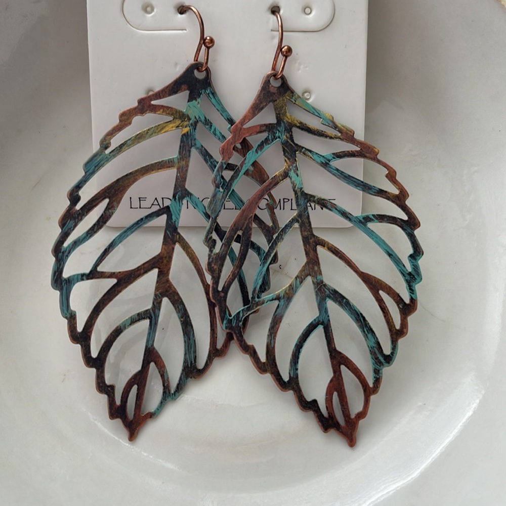 Leaf Dangle Earrings - image 2